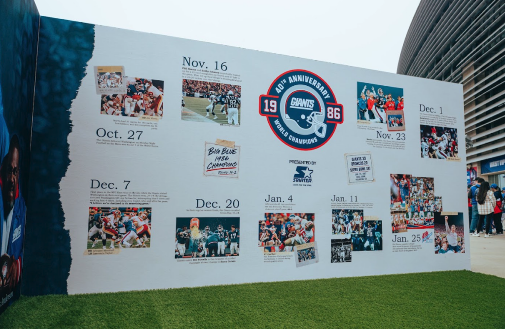 New York Giants 40th Championship Anniversary Wall